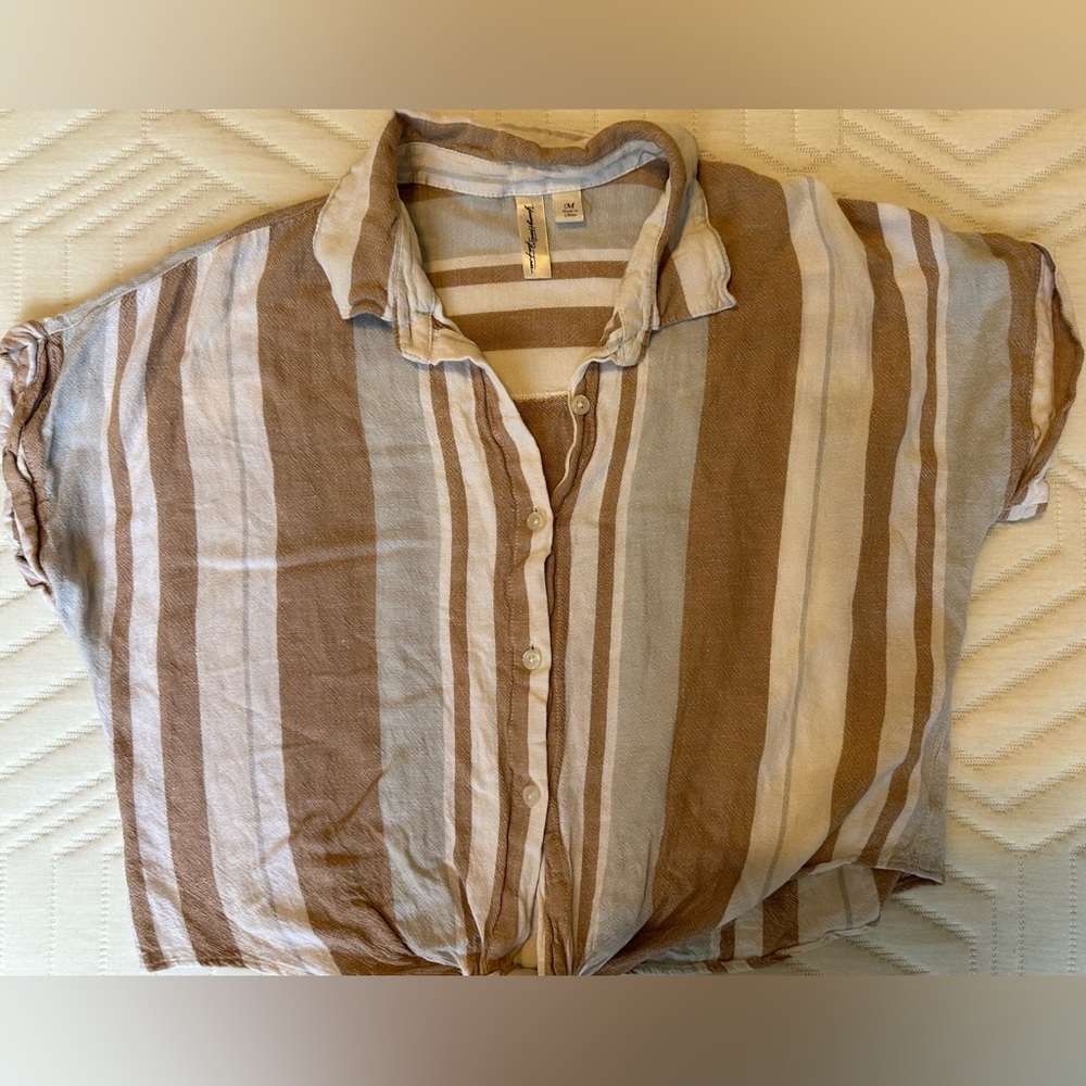 Young Heart Run Free Cropped Striped Top- M Coastal Cowgirl, Cottagecore, Boho